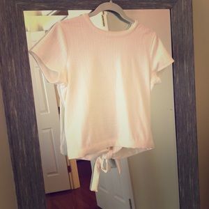 Madewell Cream Back Bow Tie Top